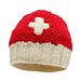 Knitted cap with. Swiss cross without bobble