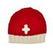 Knitted cap with. Swiss cross without bobble