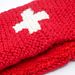 Knitted headband w.swiss cross with fleece inside